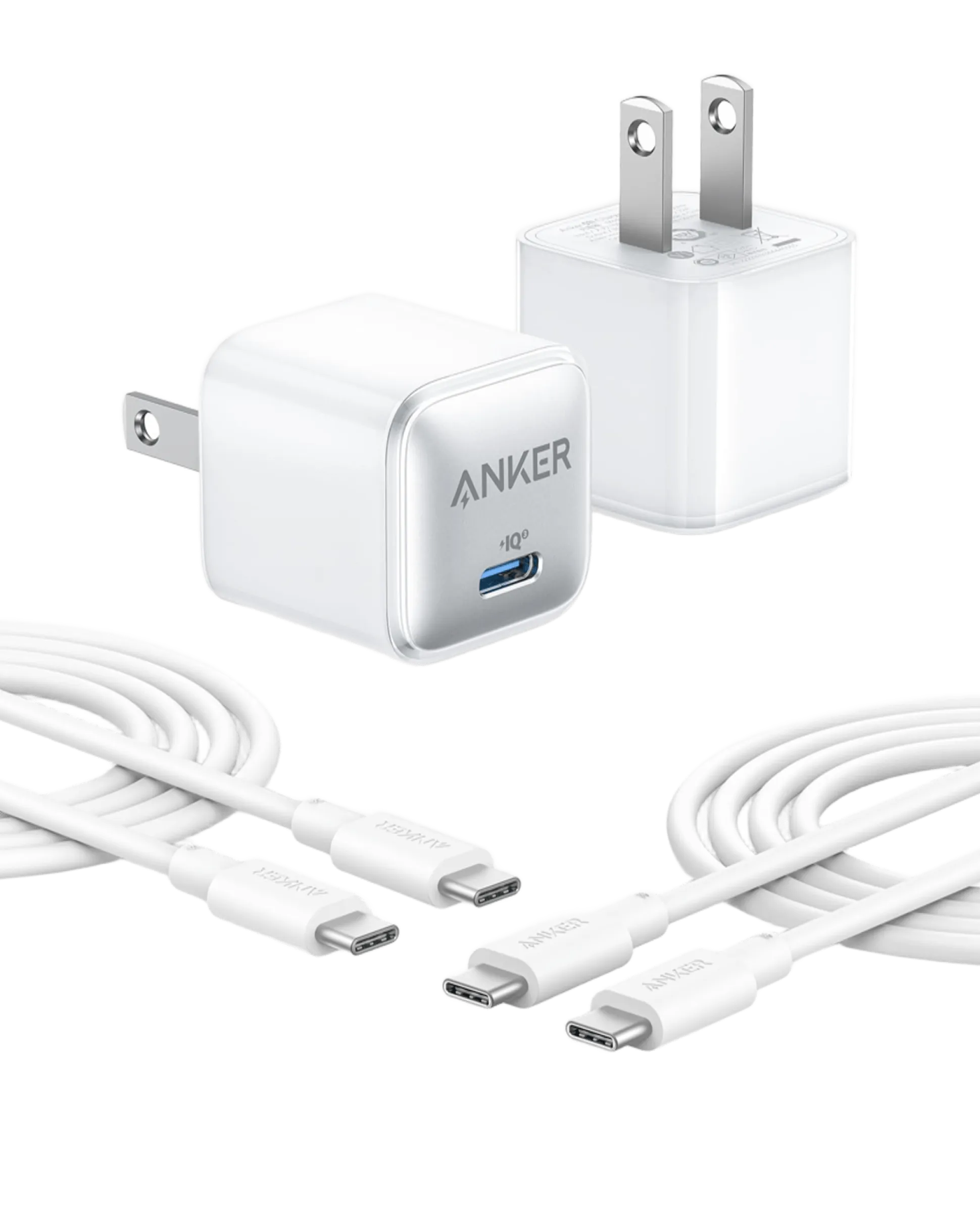 Anker 511 Charger (Nano Pro) with 6 ft USB-C Cable(2-Pack)