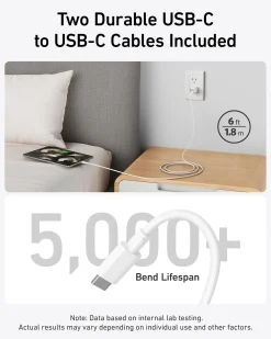 Anker 511 Charger (Nano Pro) with 6 ft USB-C Cable(2-Pack)