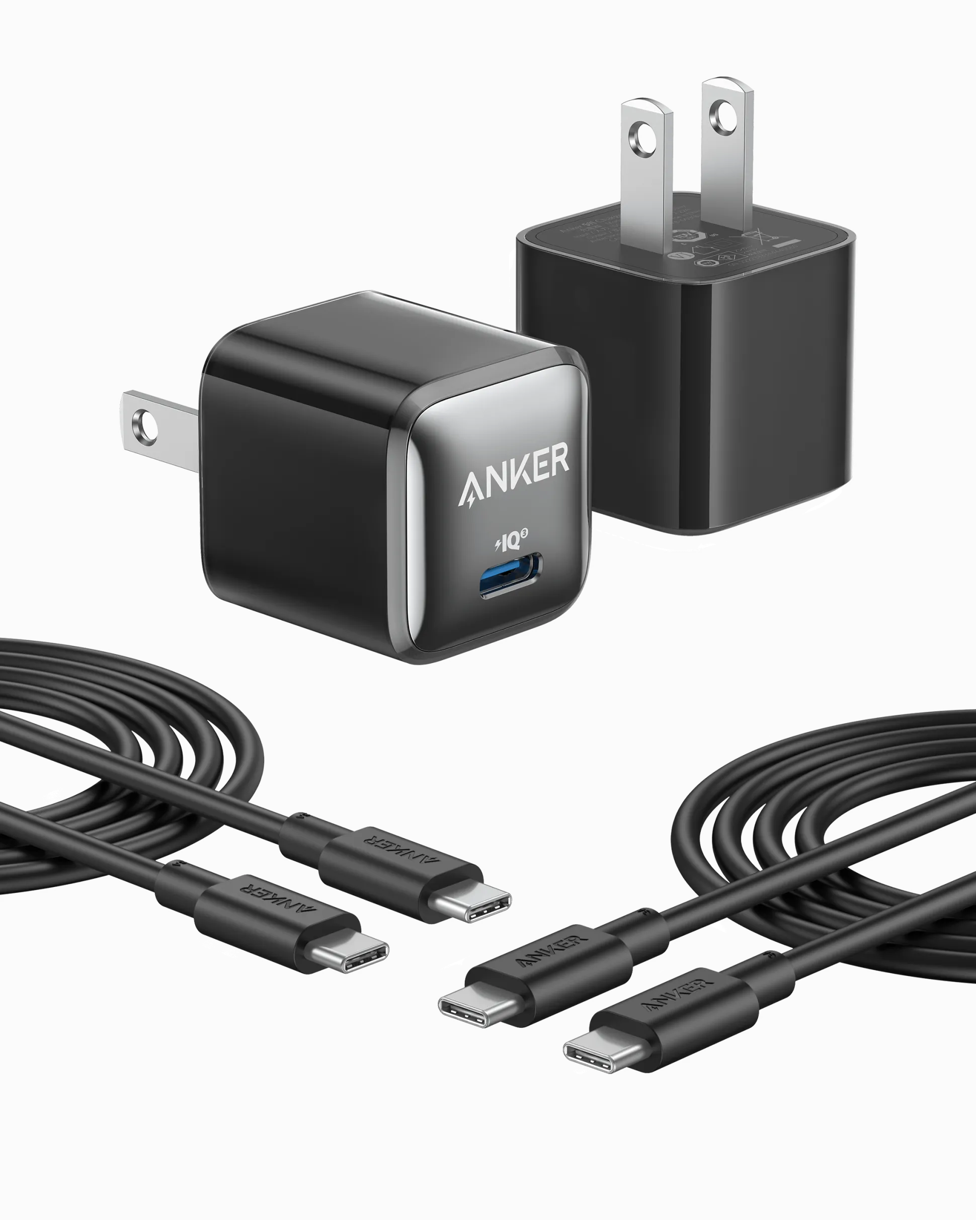 Anker 511 Charger (Nano Pro) with 6 ft USB-C Cable(2-Pack)
