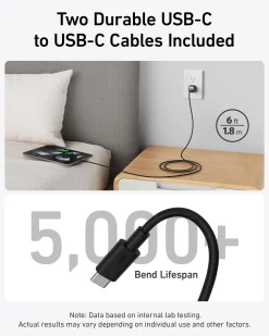 Anker 511 Charger (Nano Pro) with 6 ft USB-C Cable(2-Pack)