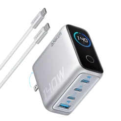 Anker Charger (140W, 4-Port, PD 3.1) with USB-C Cable