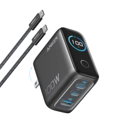 Anker Charger (100W, 3 Ports, Smart Display)