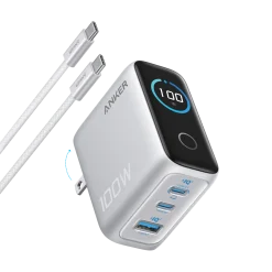 Anker Charger (100W, 3 Ports, Smart Display)