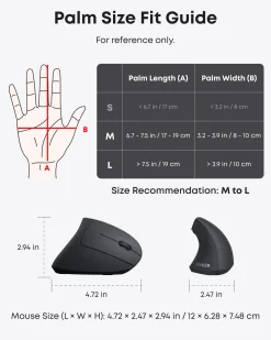 Anker 2.4G Wireless Vertical Ergonomic Optical Mouse