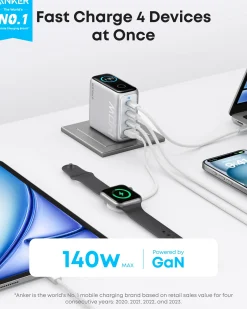 Anker Laptop Power Bank (25K, 165W, Built-In and Retractable Cables) and Anker Laptop Charger (140W, 4-Port, PD 3.1) with USB-C Cable and Anker Nano Power Bank (10K, 45W, Built-In Retractable USB-C Cable)