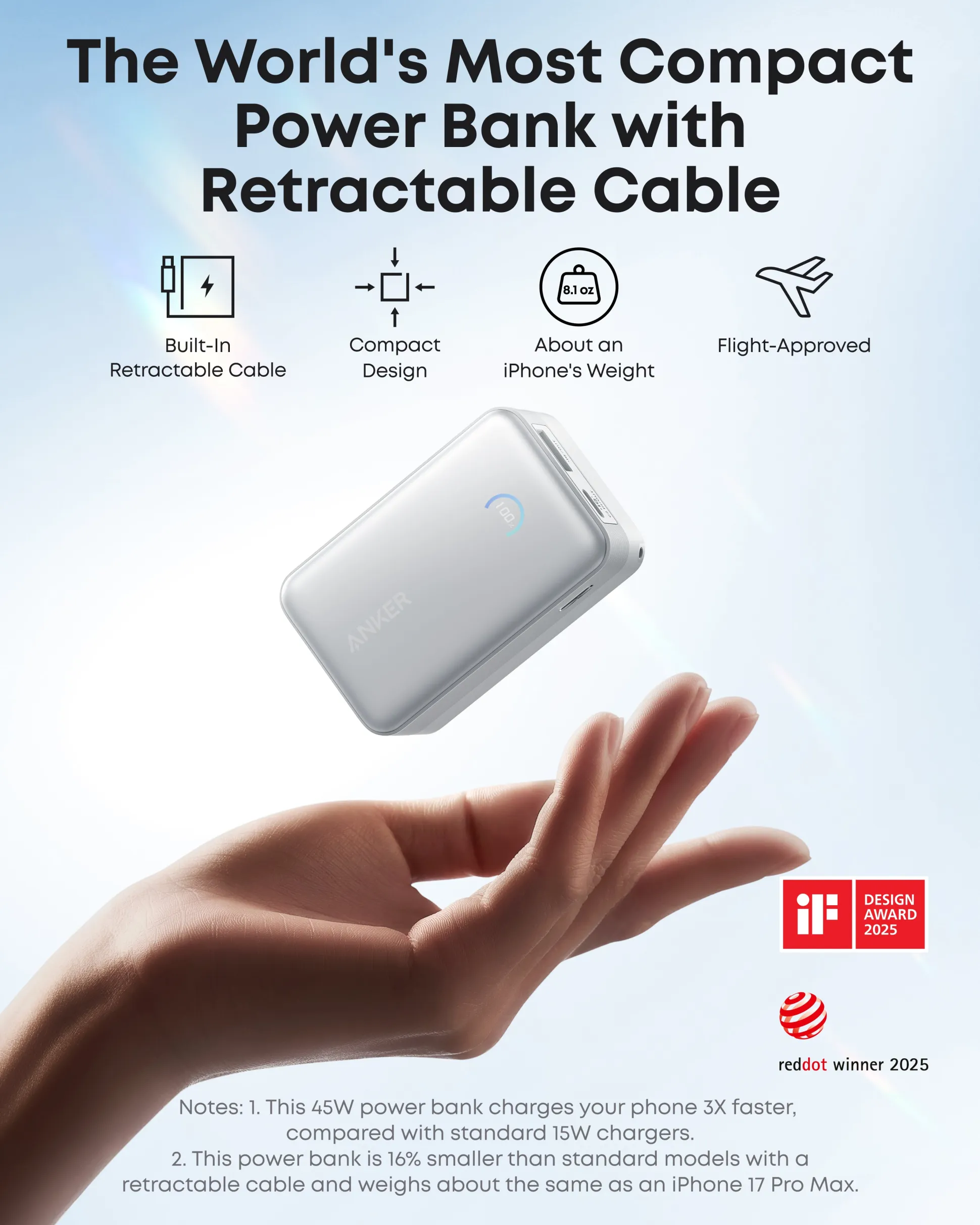 Anker Laptop Power Bank (25K, 165W, Built-In and Retractable Cables) and Anker Laptop Charger (140W, 4-Port, PD 3.1) with USB-C Cable and Anker Nano Power Bank (10K, 45W, Built-In Retractable USB-C Cable)