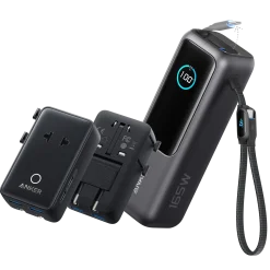 Anker Laptop Power Bank (25K, 165W, Built-In and Retractable Cables) and Anker Nano Travel Adapter (5-in-1, 20W, 1-Pack)
