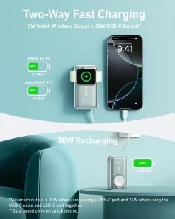 Anker MagGo Power Bank (10K, 35W, For Apple Watch)