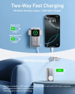 Anker MagGo Power Bank (10K, 35W, For Apple Watch)