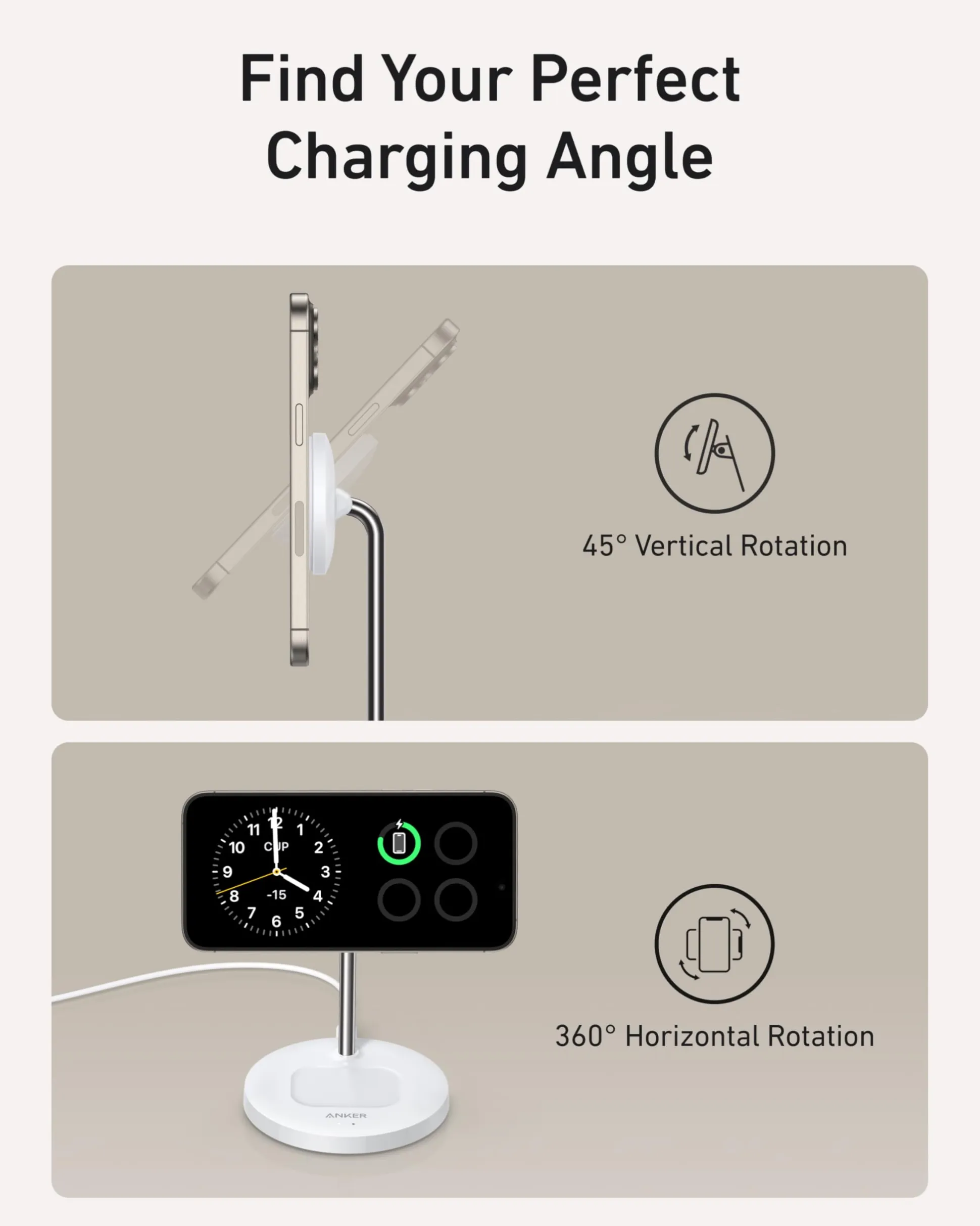 Anker MagGo Wireless Charger (2-in-1, Stand)