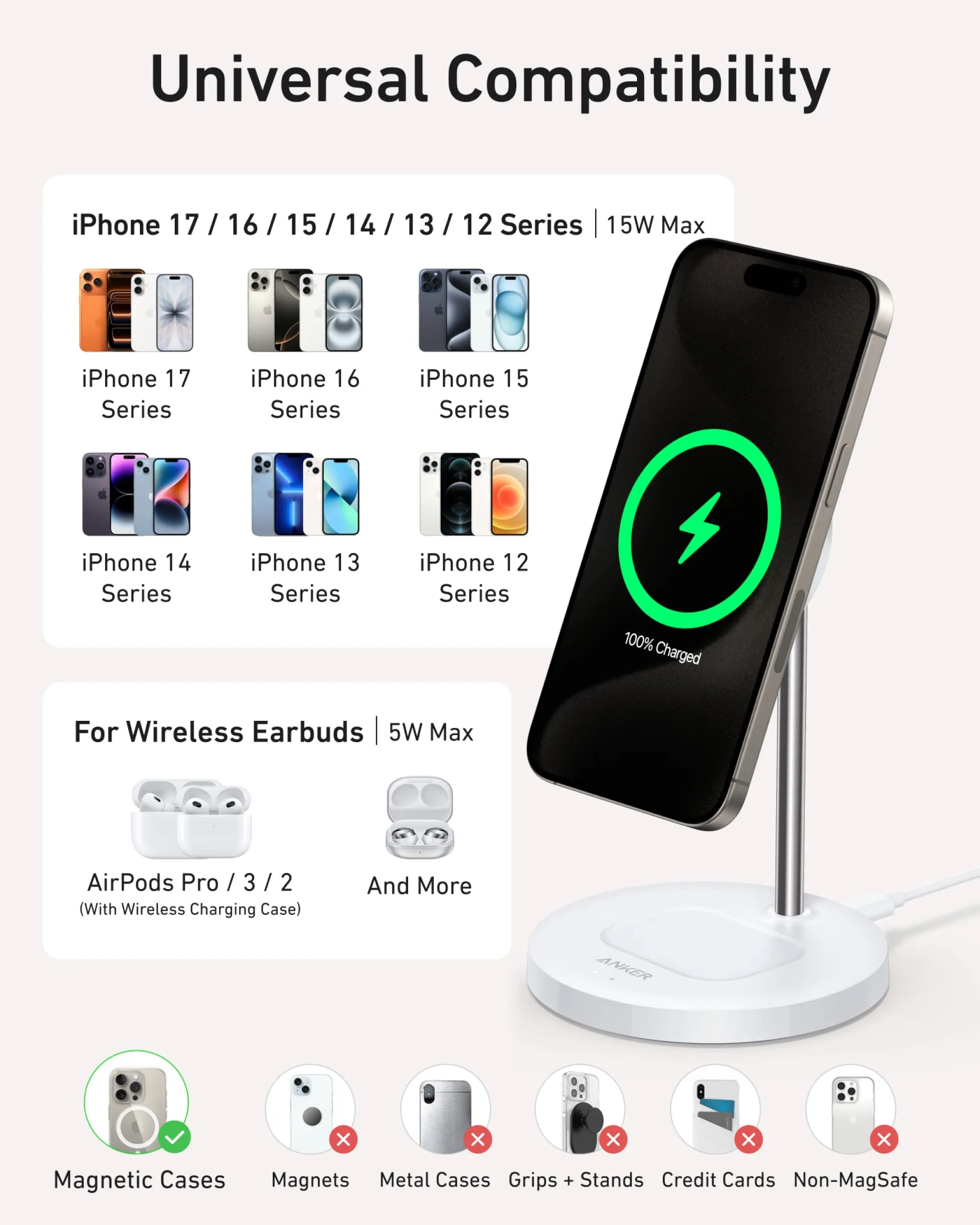Anker MagGo Wireless Charger (2-in-1, Stand)