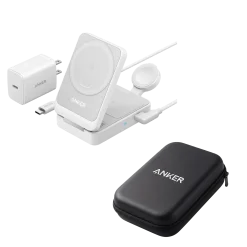 Anker MagGo Wireless Charging Station (Foldable 3-in-1) and Tech Storage Bag