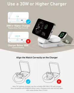 Anker MagGo Wireless Charging Station (Foldable 3-in-1) and Tech Storage Bag
