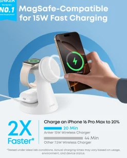 Anker MagGo Wireless Charging Station (3-in-1, Dock Stand)