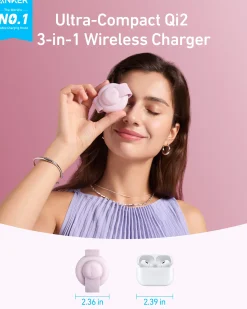 Anker MagGo Wireless Charging Station (3-in-1, Foldable Pad)