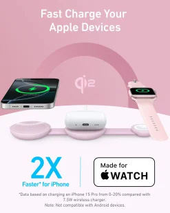 Anker MagGo Wireless Charging Station (3-in-1, Foldable Pad)
