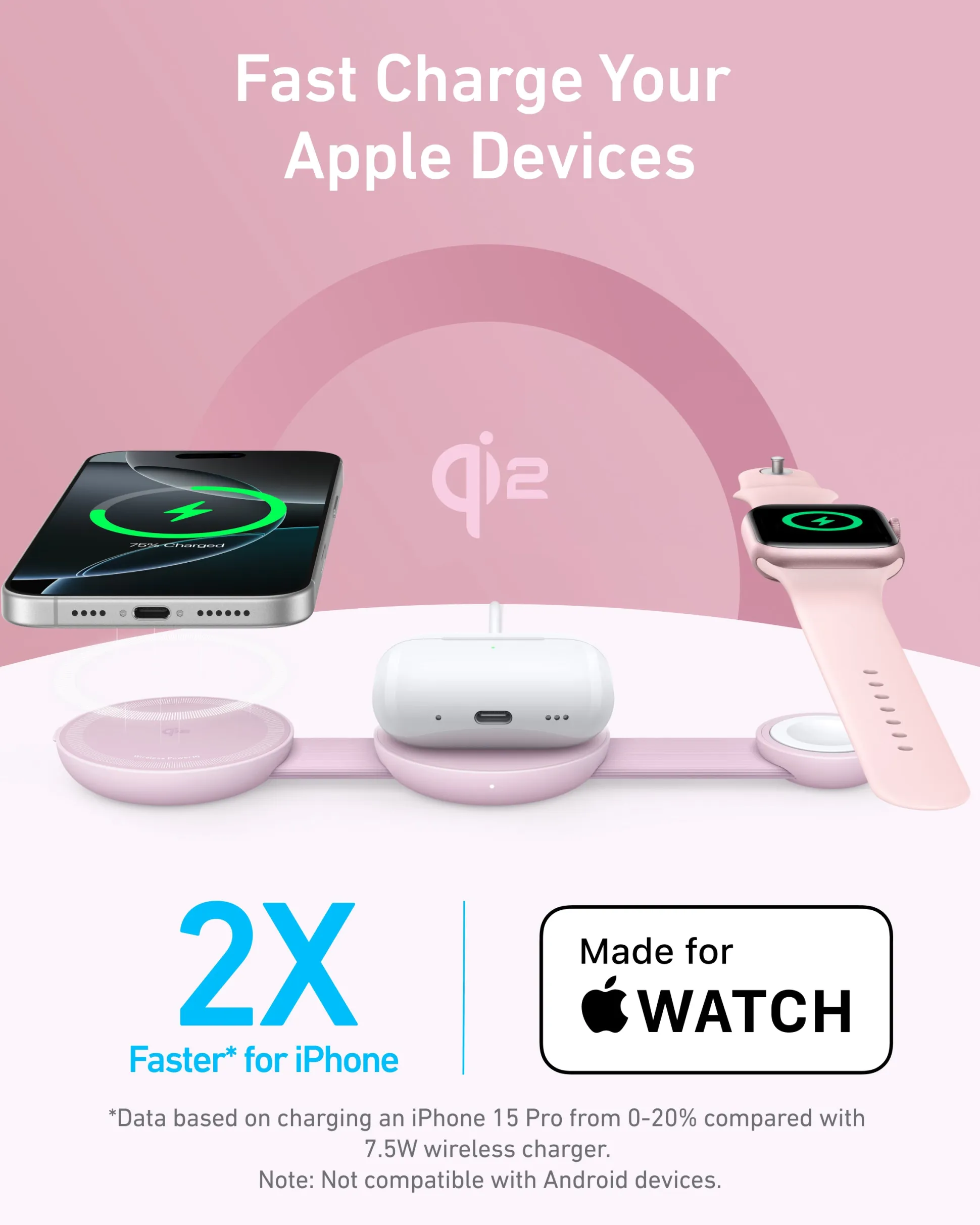 Anker MagGo Wireless Charging Station (3-in-1, Foldable Pad)