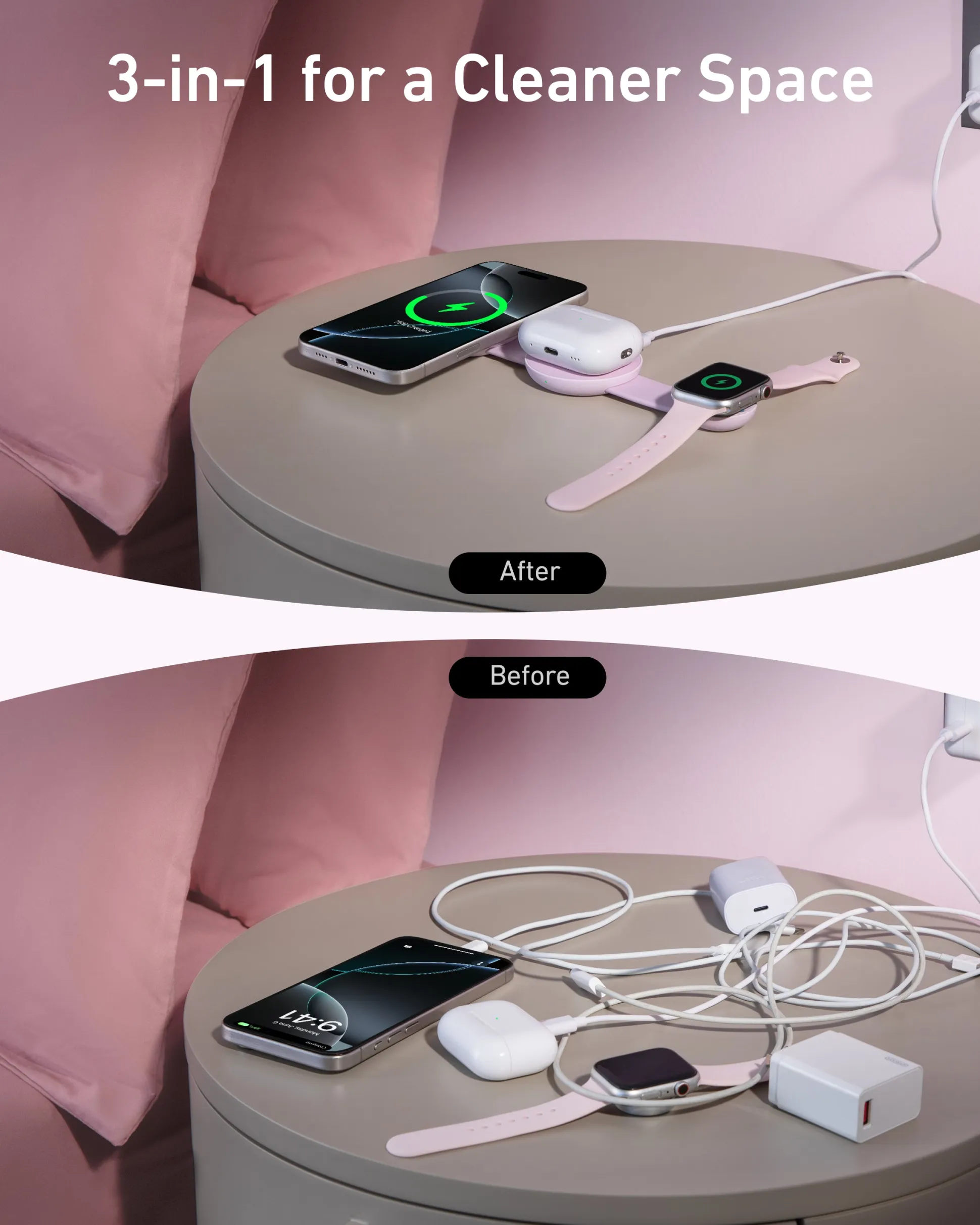 Anker MagGo Wireless Charging Station (3-in-1, Foldable Pad)