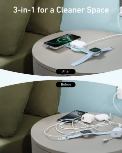 Anker MagGo Wireless Charging Station (3-in-1, Foldable Pad)