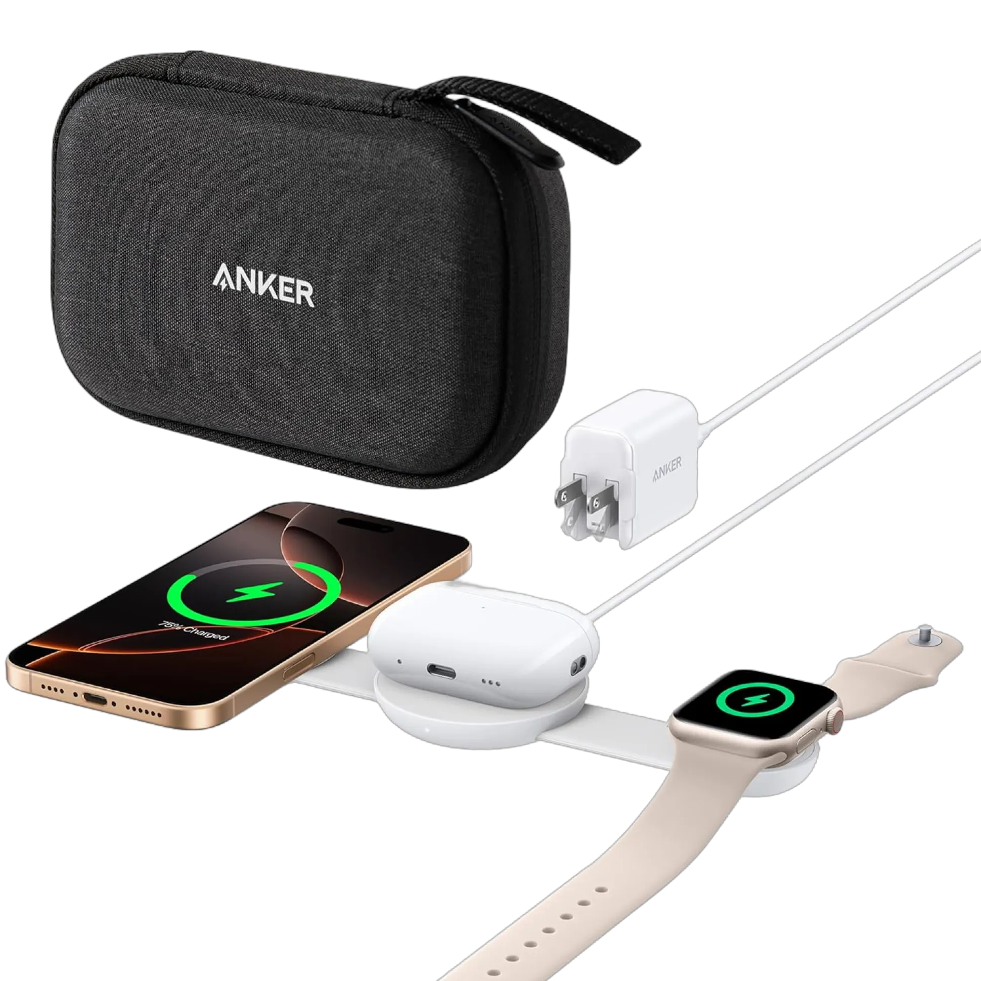 Anker MagGo Wireless Charging Station (3-in-1, Foldable Pad)