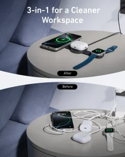 Anker MagGo Wireless Charging Station (3-in-1, Foldable Pad)