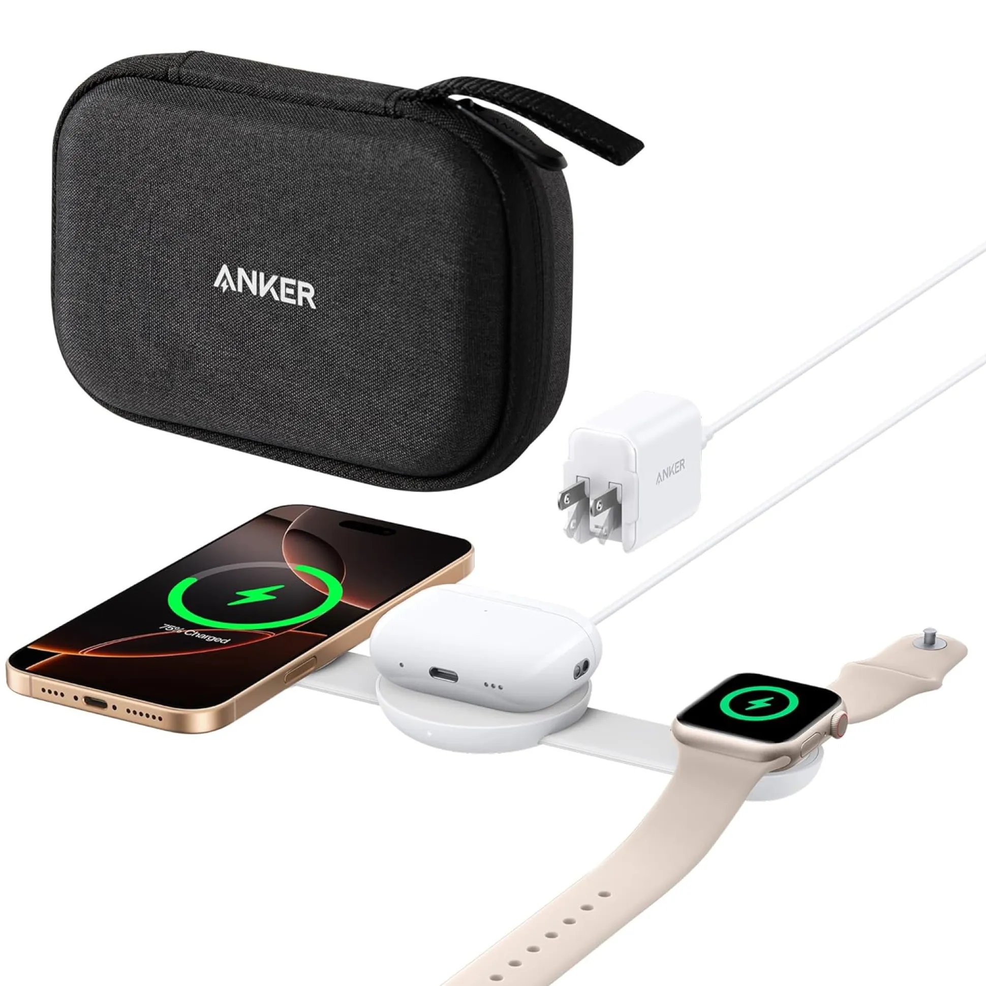 Anker MagGo Wireless Charging Station (3-in-1, Foldable Pad)