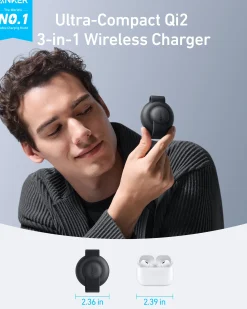 Anker MagGo Wireless Charging Station (3-in-1, Foldable Pad) and Anker Nano Charger (20W)