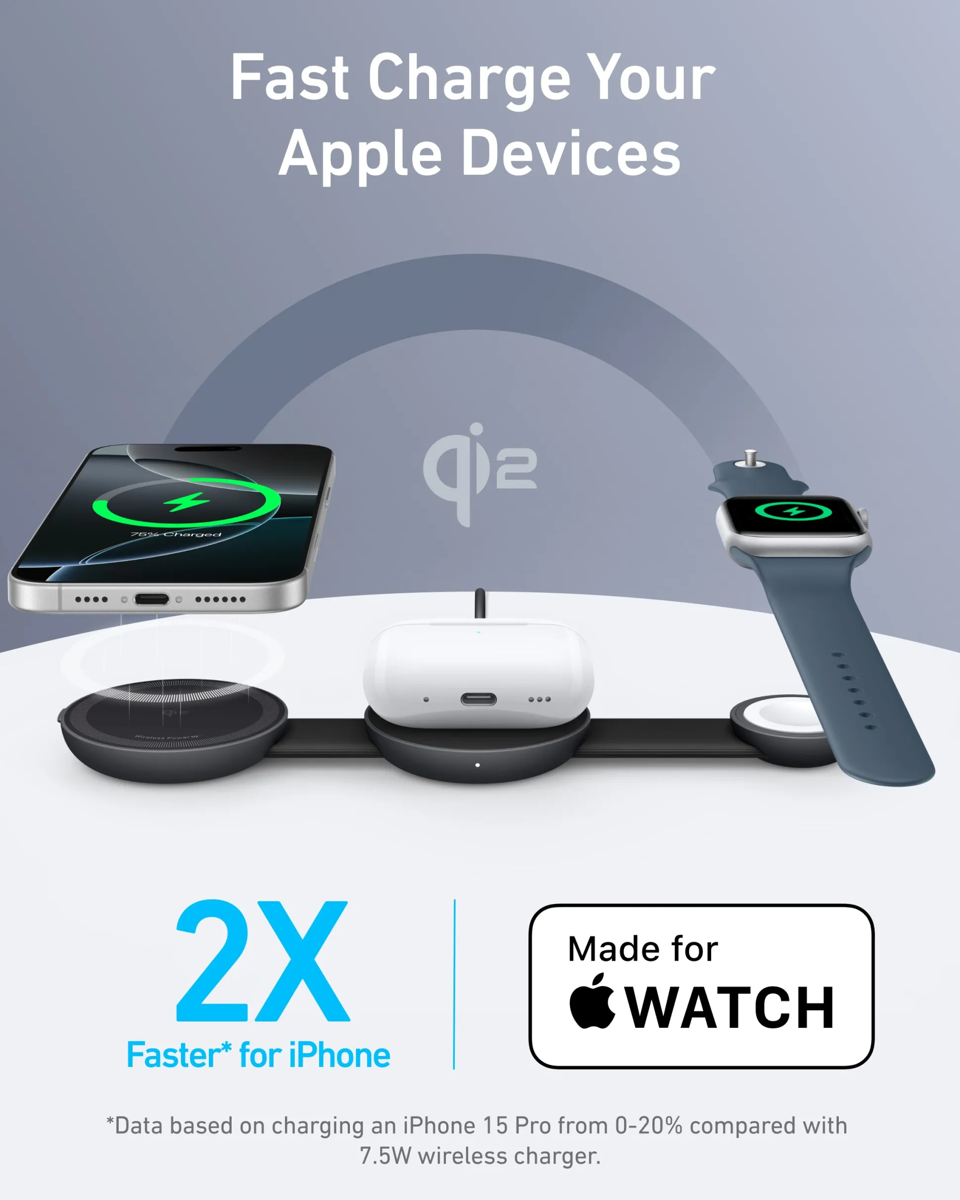 Anker MagGo Wireless Charging Station (3-in-1, Foldable Pad) and Anker Nano Charger (20W)