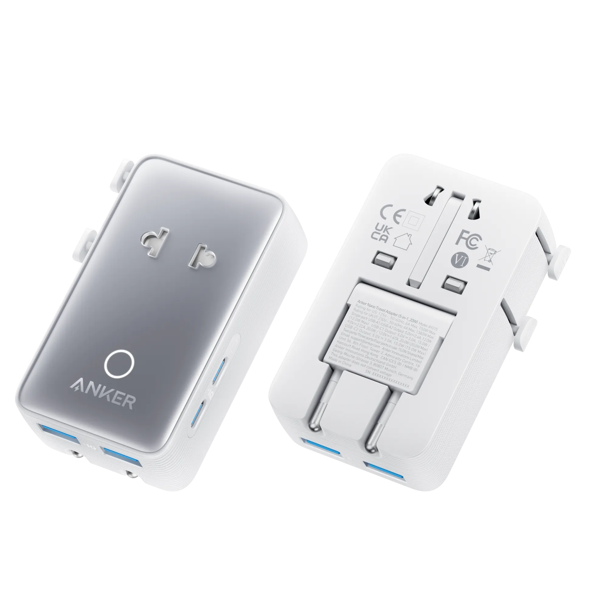 Anker MagGo Wireless Charging Station (3-in-1, Foldable Pad) and Anker Nano Travel Adapter (5-in-1, 20W, 1-Pack)