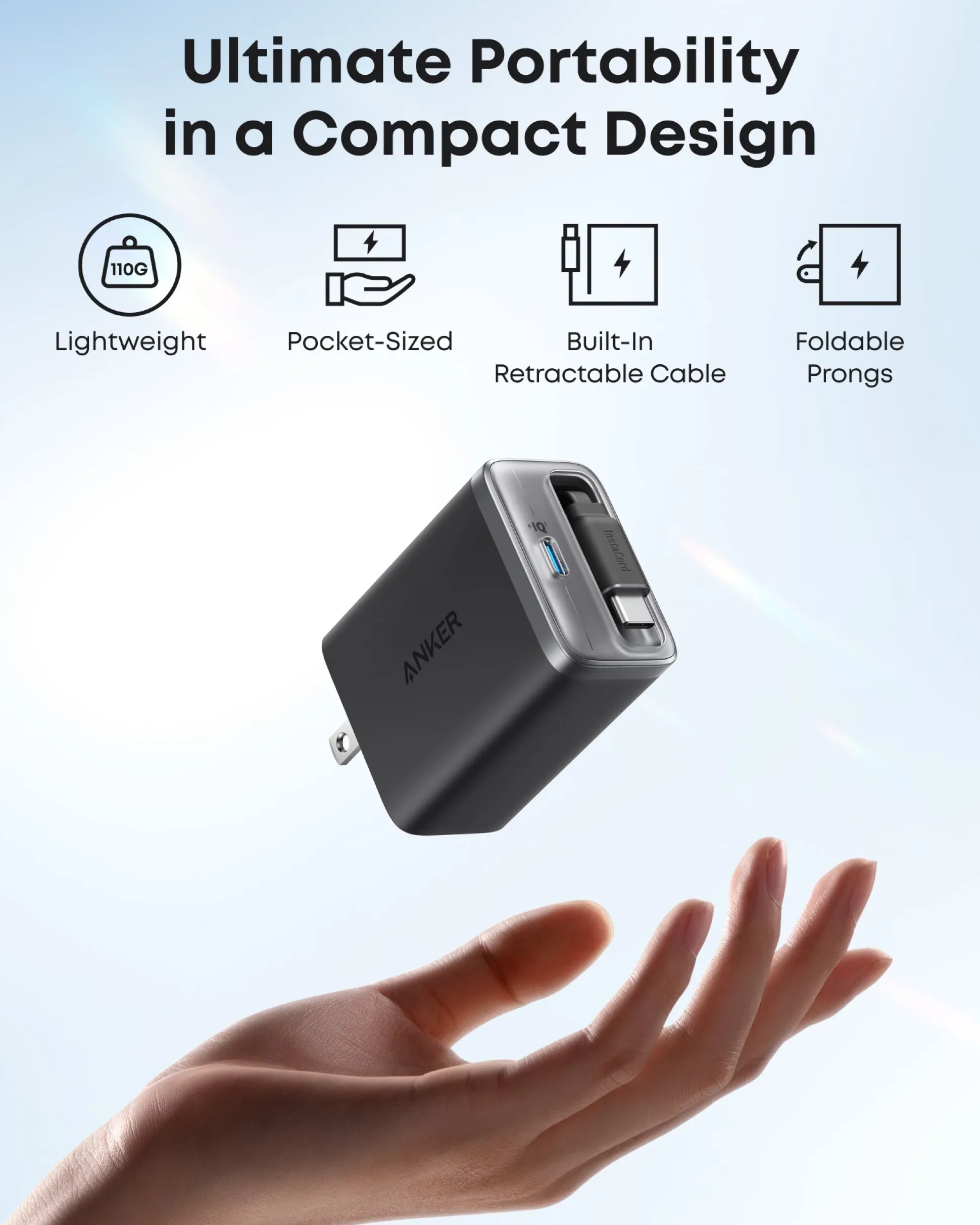 Anker Nano Charger (35W, Built-In Retractable USB-C Cable)