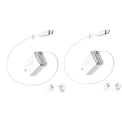 Anker Nano Charger (35W, Built-In Retractable USB-C Cable) —2- Pack