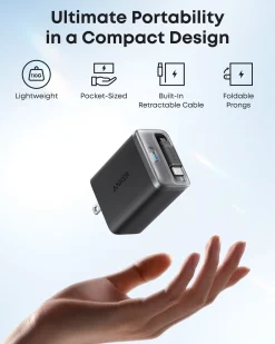 Anker Nano Charger (35W, Built-In Retractable USB-C Cable) —2- Pack