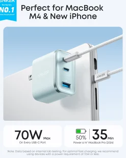 Anker Nano Charger (70W, 3 Ports)