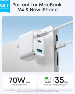 Anker Nano Charger (70W, 3 Ports)