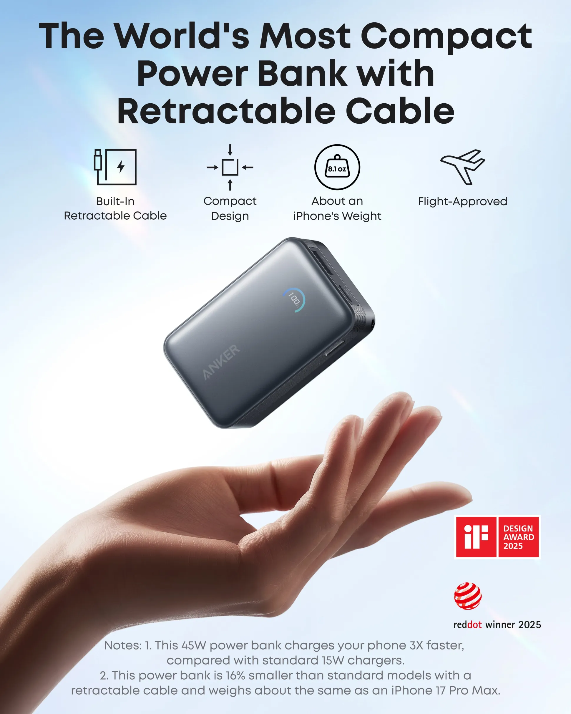 Anker Nano Charger (70W, 3 Ports) and Anker Nano Power Bank (10K, 45W, Built-In Retractable USB-C Cable)