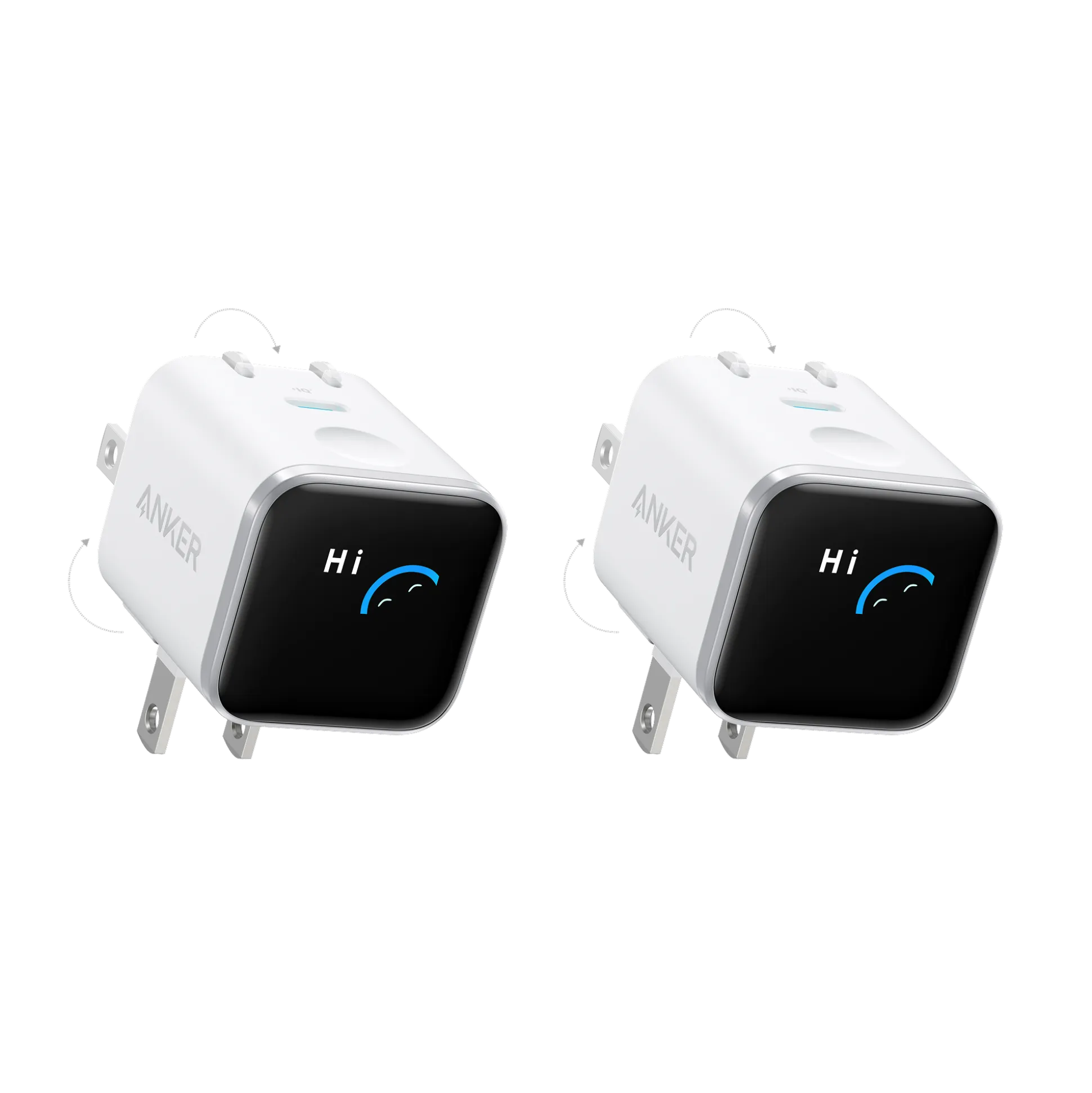 Anker Nano Charger (45W, Smart Display, 180° Foldable, 2-Pack)