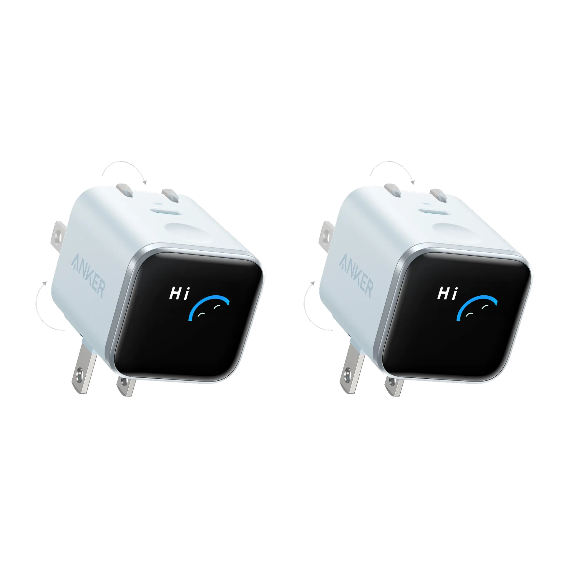 Anker Nano Charger (45W, Smart Display, 180° Foldable, 2-Pack)