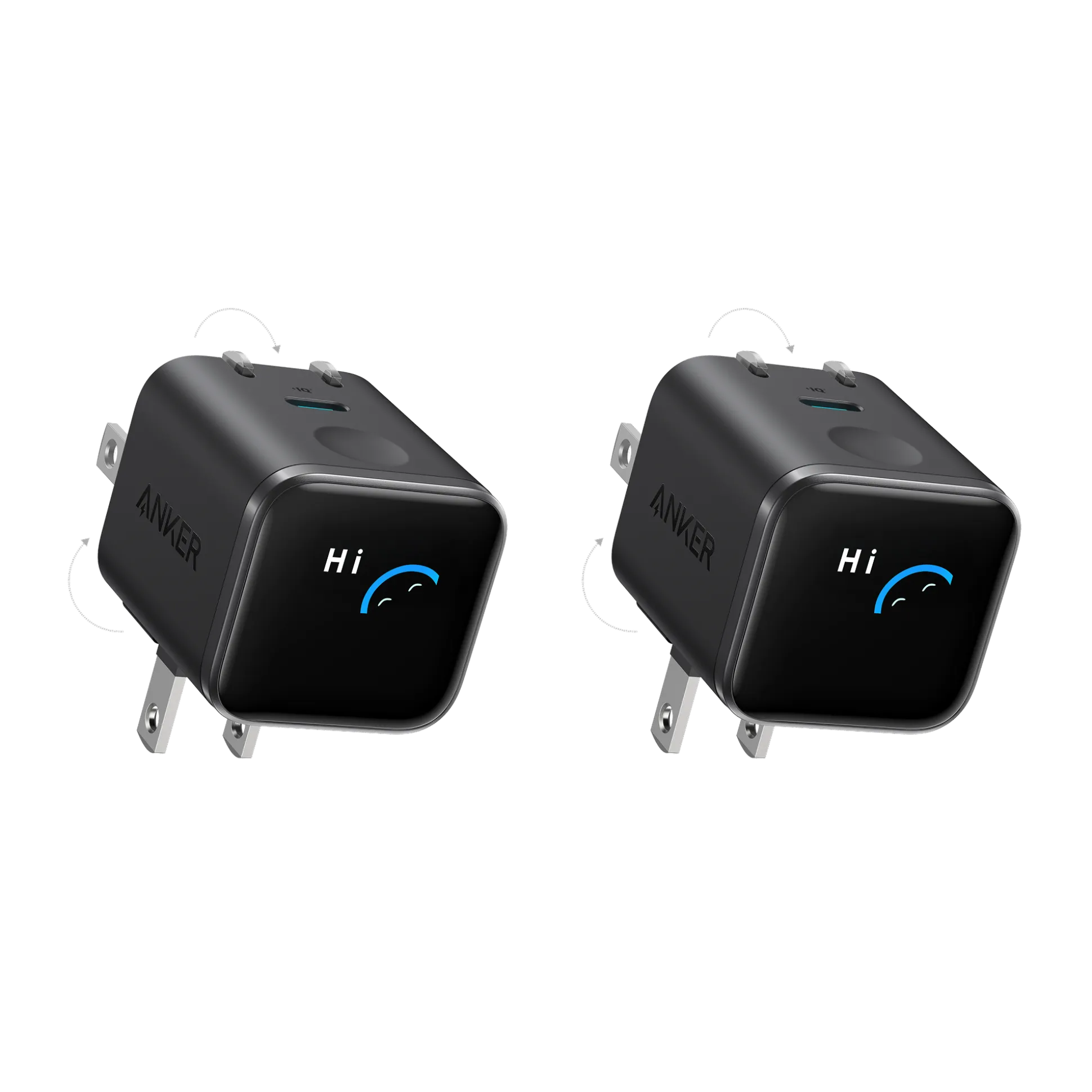 Anker Nano Charger (45W, Smart Display, 180° Foldable, 2-Pack)