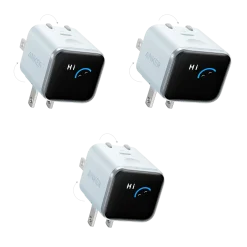 Anker Nano Charger (45W, Smart Display, 180° Foldable, 3-Pack)