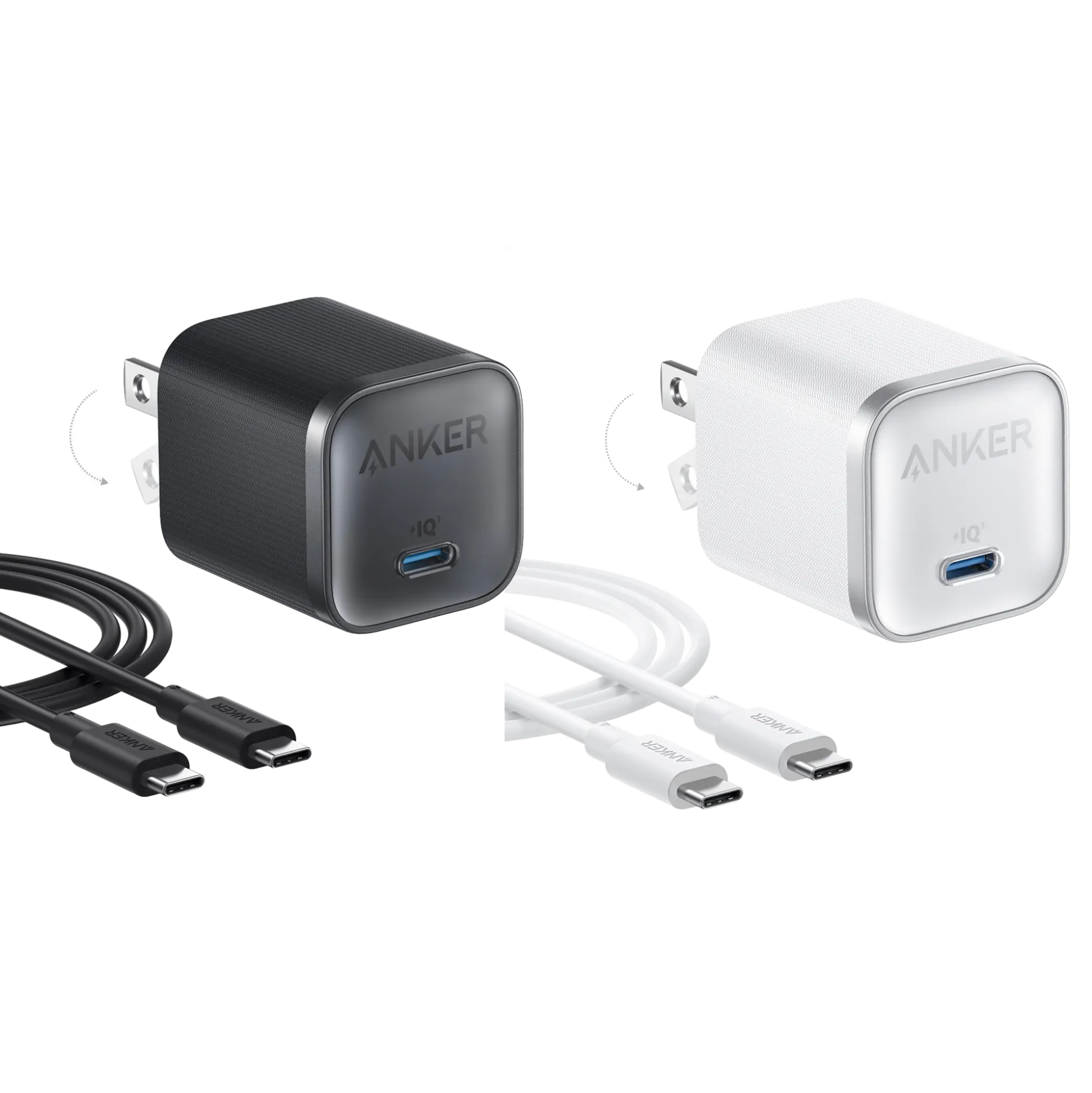 Anker Nano Charger (45W) with USB-C to USB-C Cable 2-Pack