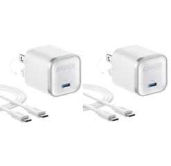 Anker Nano Charger (45W) with USB-C to USB-C Cable 2-Pack