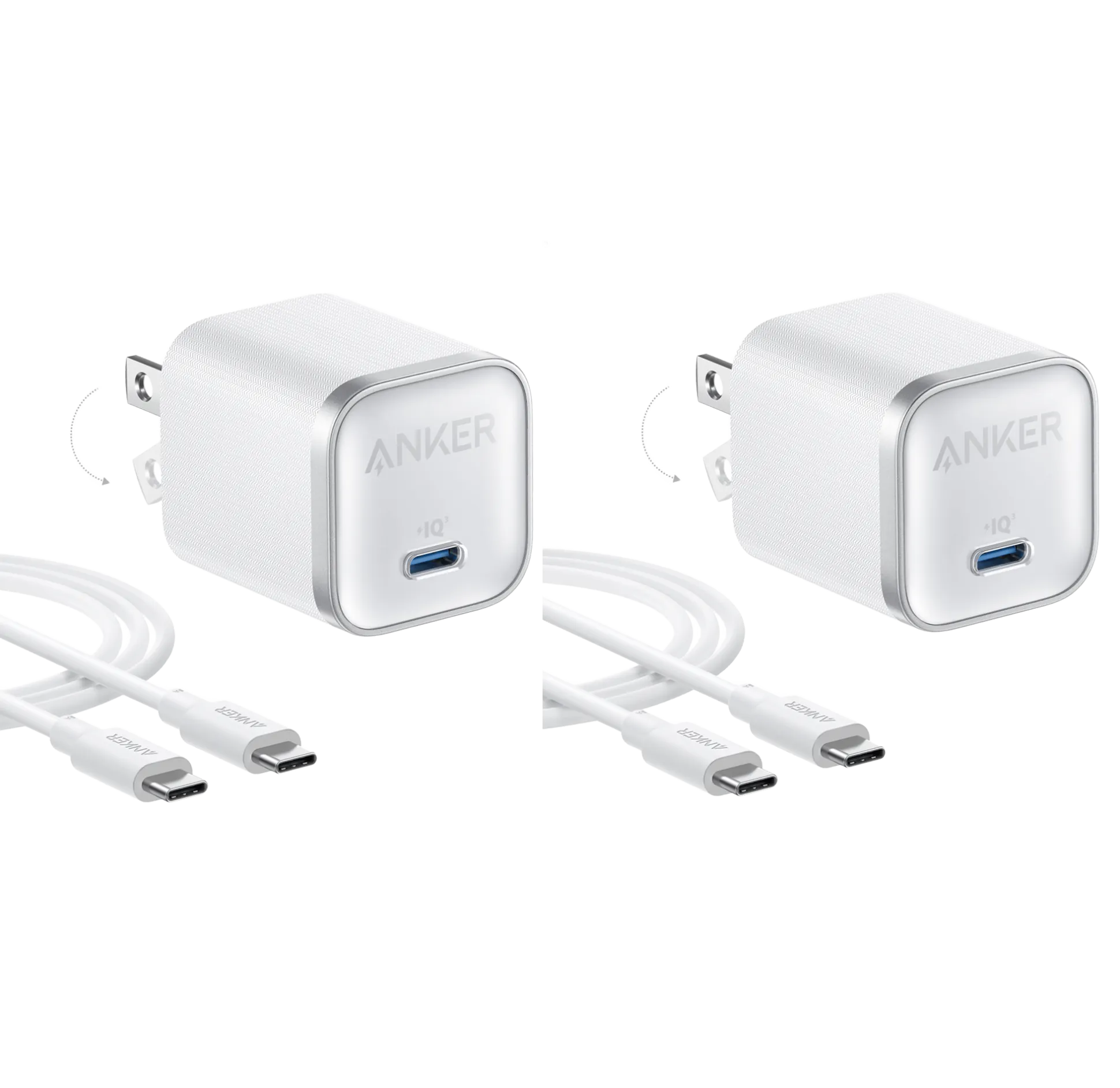 Anker Nano Charger (45W) with USB-C to USB-C Cable 2-Pack