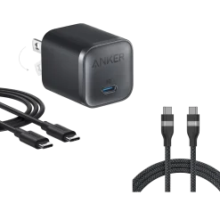 Anker Nano Charger (45W) with USB-C to USB-C Cable and Anker USB-C to USB-C Cable (6 ft, 240W, Upcycled-Braided)