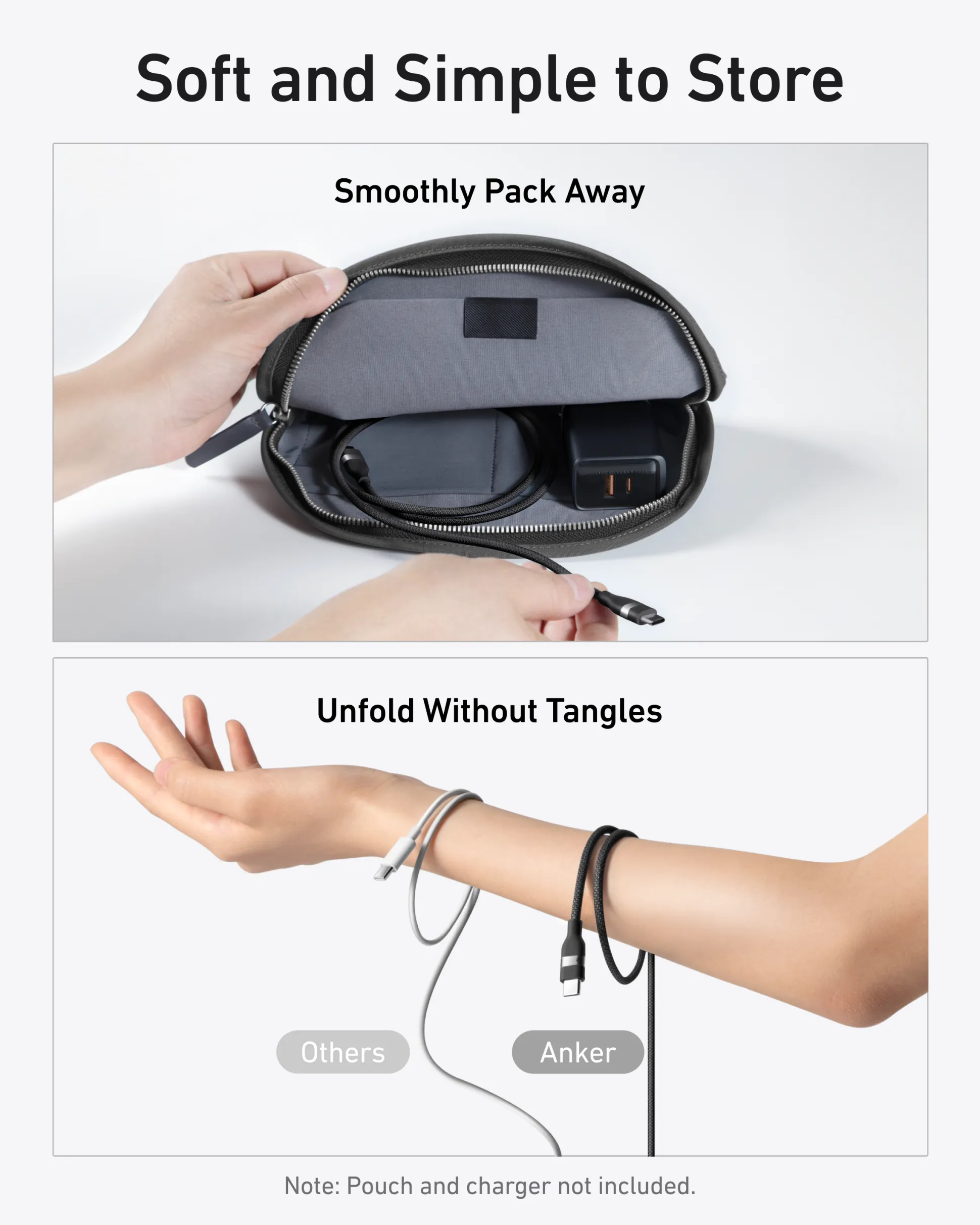 Anker Nano Charger (45W) with USB-C to USB-C Cable and Anker USB-C to USB-C Cable (6 ft, 240W, Upcycled-Braided)