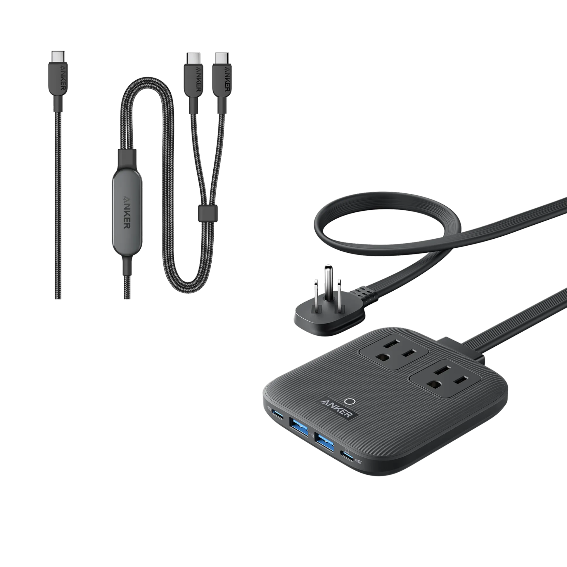 Anker Nano Charging Station (6-in-1, 67W) and Anker 140W 2-in-1 USB-C to USB-C Cable