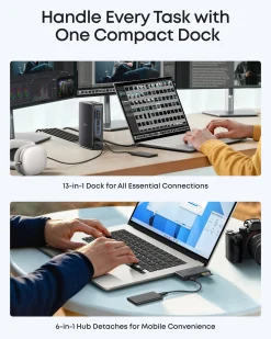 Anker Nano Docking Station (13-in-1, Triple Display, Built-In Removable Hub)