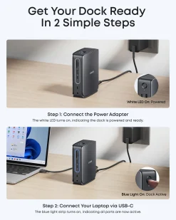 Anker Nano Docking Station (13-in-1, Triple Display, Built-In Removable Hub)
