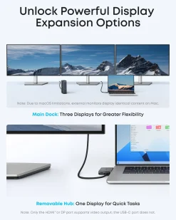 Anker Nano Docking Station (13-in-1, Triple Display, Built-In Removable Hub)