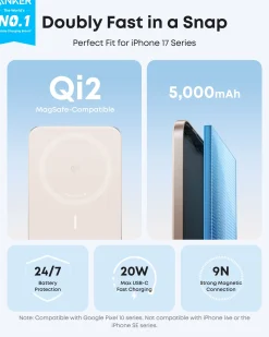 Anker Nano Power Bank (5K, MagGo, Slim)