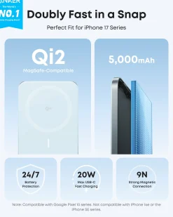 Anker Nano Power Bank (5K, MagGo, Slim)